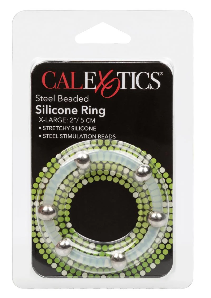 Steel Beaded Silicone Cock Ring - Image 5