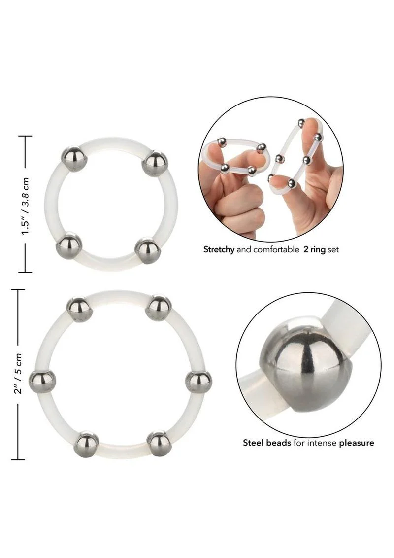 Steel Beaded Silicone Ring - Image 2