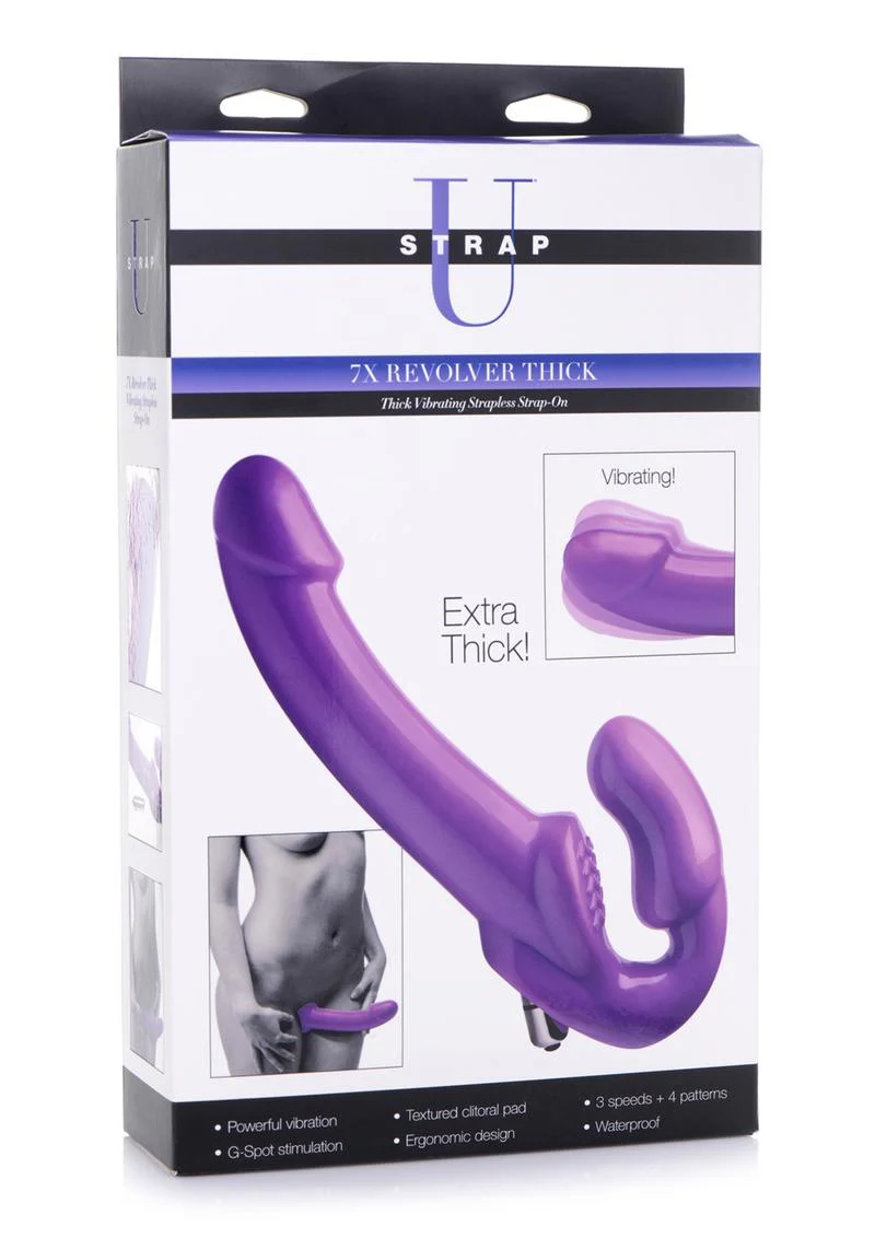 Strap U 7x Revolver Thick Vibrating Strapless Strap-On Dildo