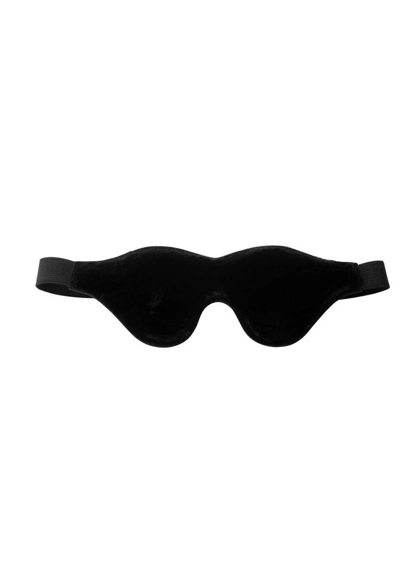 Strict Black Fleece Lined Blindfold - Image 2