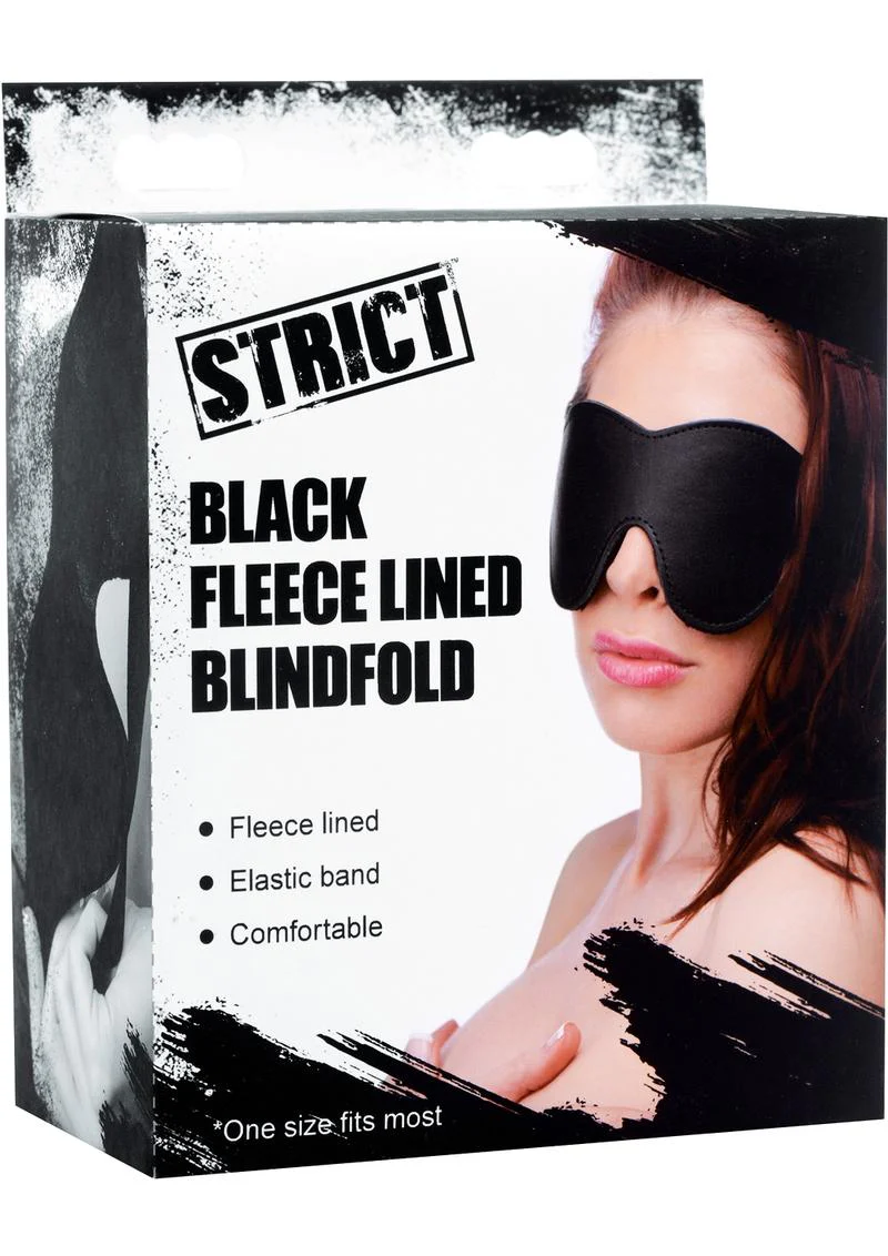 Strict Black Fleece Lined Blindfold - Image 4