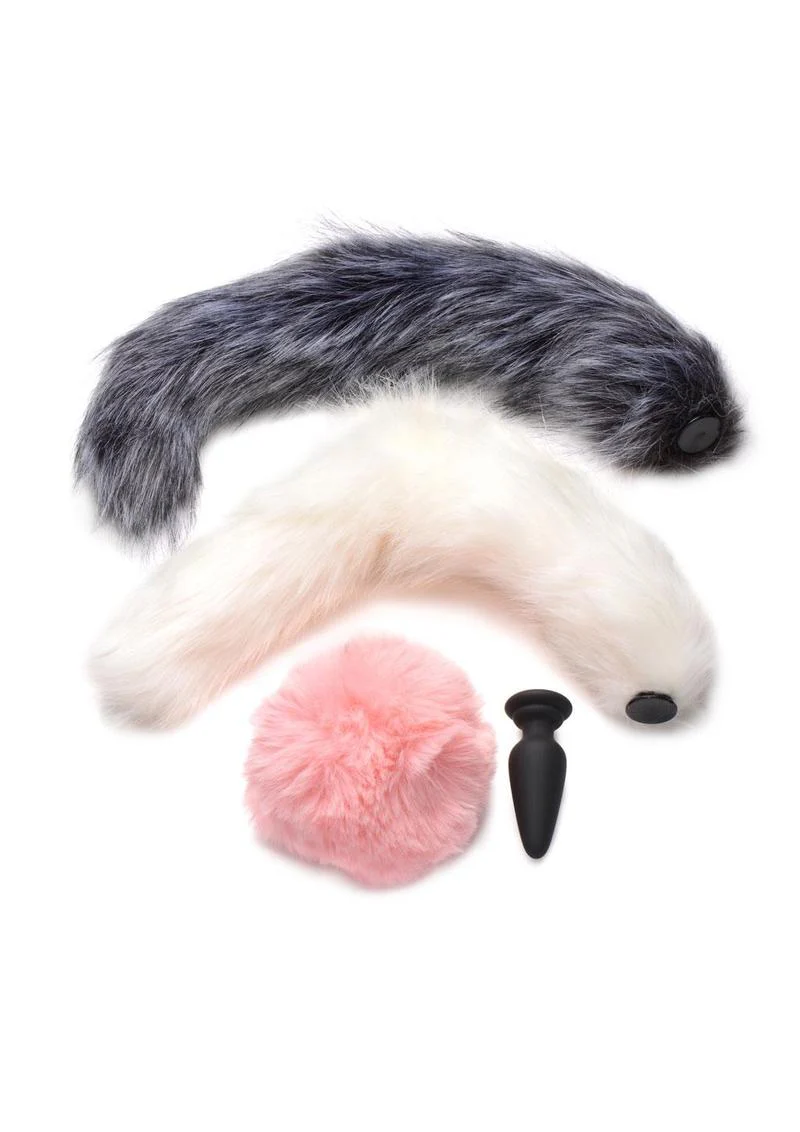Tailz Silicone Anal Plug and 3 Interchangeable Tails - Image 3