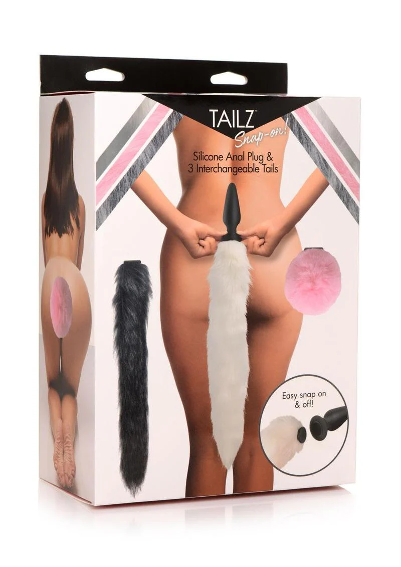 Tailz Silicone Anal Plug and 3 Interchangeable Tails - Image 4