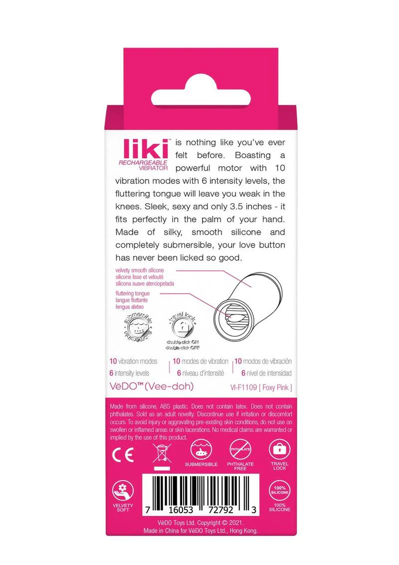 Vedo Liki Rechargeable Silicone Flicker Clitoral Vibrator - Foxy - Image 4