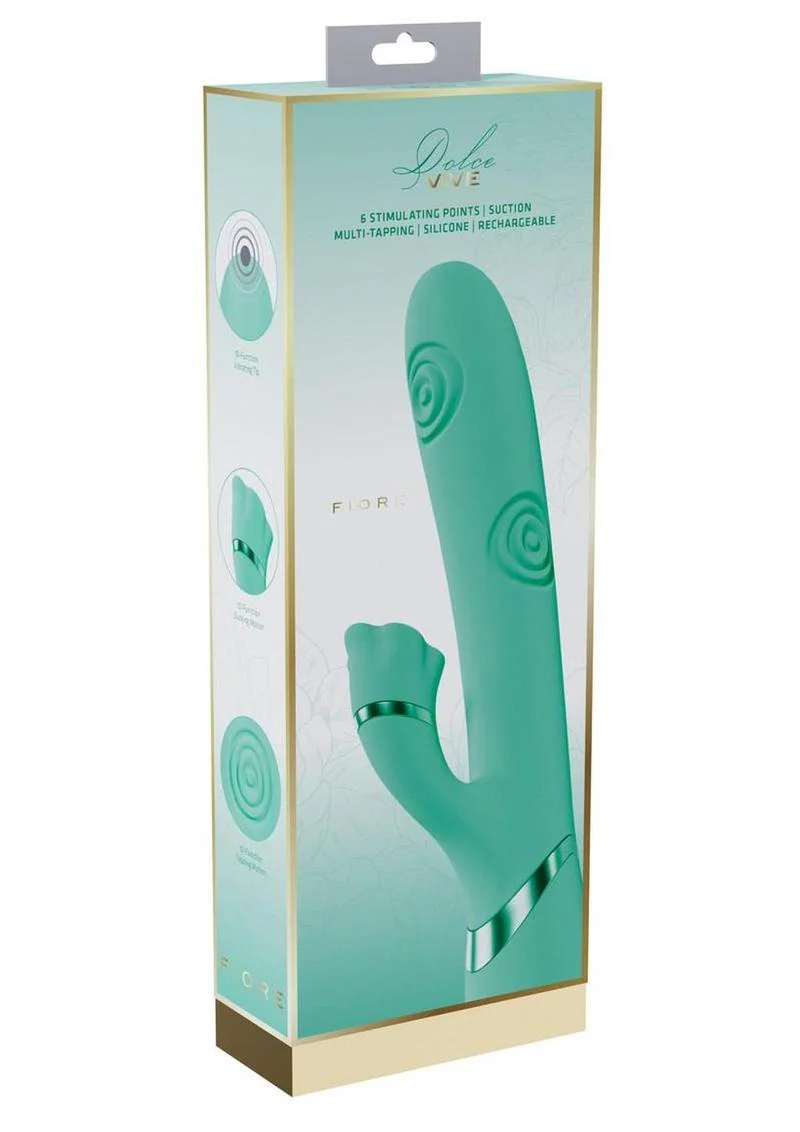 Vive Fiore Silicone Rechargeable Triple Motor G-Spot Air Wave Vibrating and Tapping Flared Clit Stimulator - Image 6