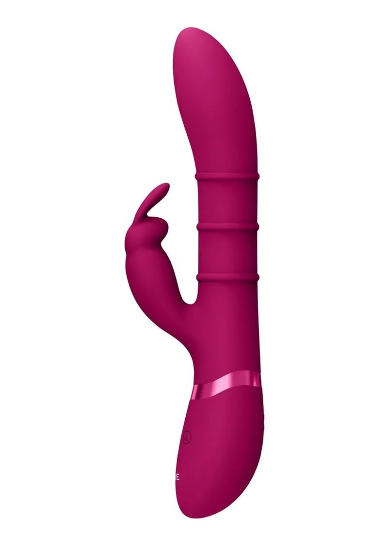 Vive Kura Rechargeable Silicone Triple Motor Up and Down Vibrating Triple Ring Rabbit - Image 5