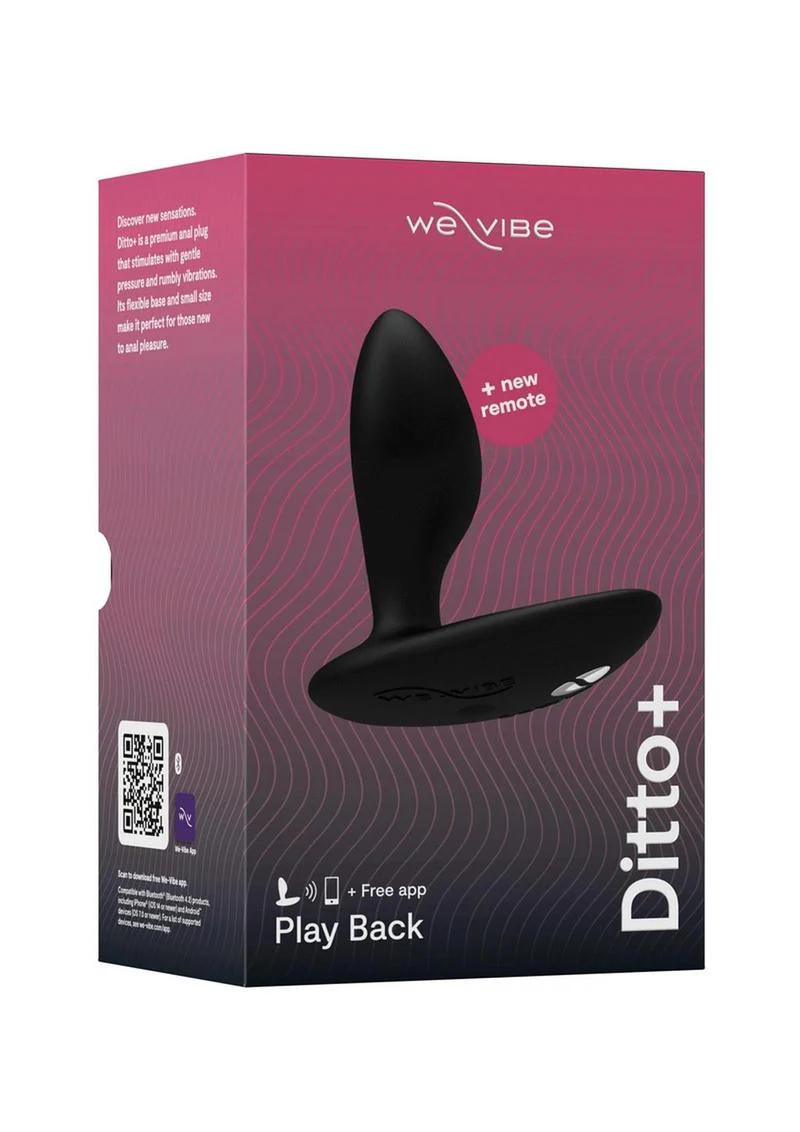 We-Vibe Ditto+ App Compatible Vibrating Rechargeable Silicone Butt Plug with Remote Control - Satin - Image 4