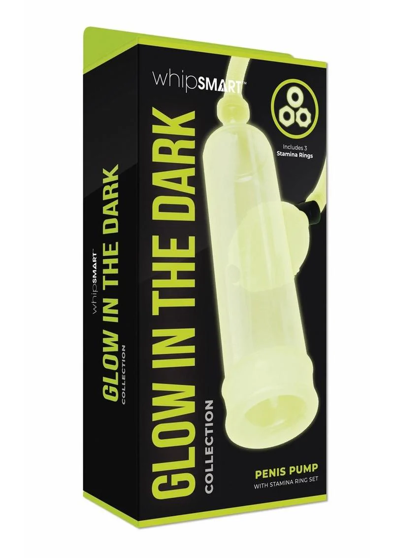 WhipSmart Glow In The Dark Penis Pump and Stamina Cock Ring - Image 2