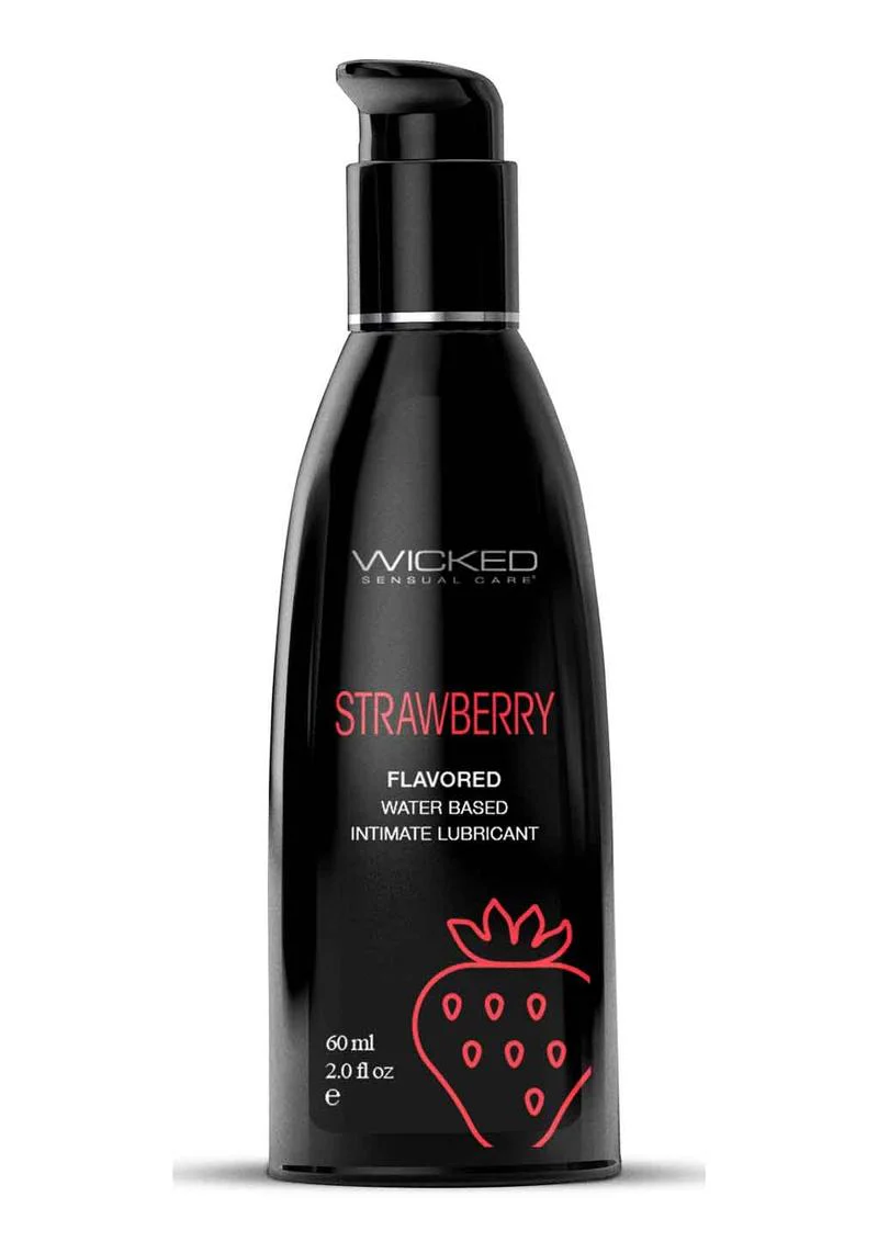 Wicked Aqua Water Based Flavored Lubricant Strawberry - Image 3