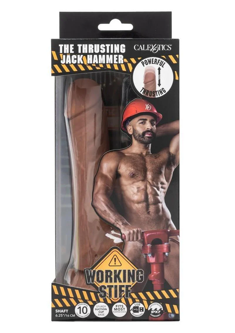 Working Stiff The Thrusting Jack Hammer Rechargeable Silicone Vibrating Dildo - Image 2